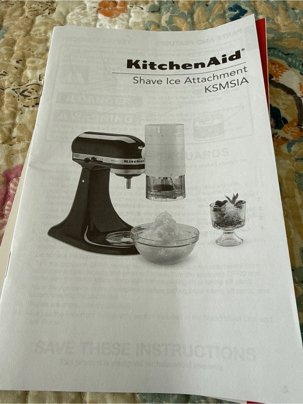 KitchenAid Black Shave Ice Attachment KSMJSA Accessory